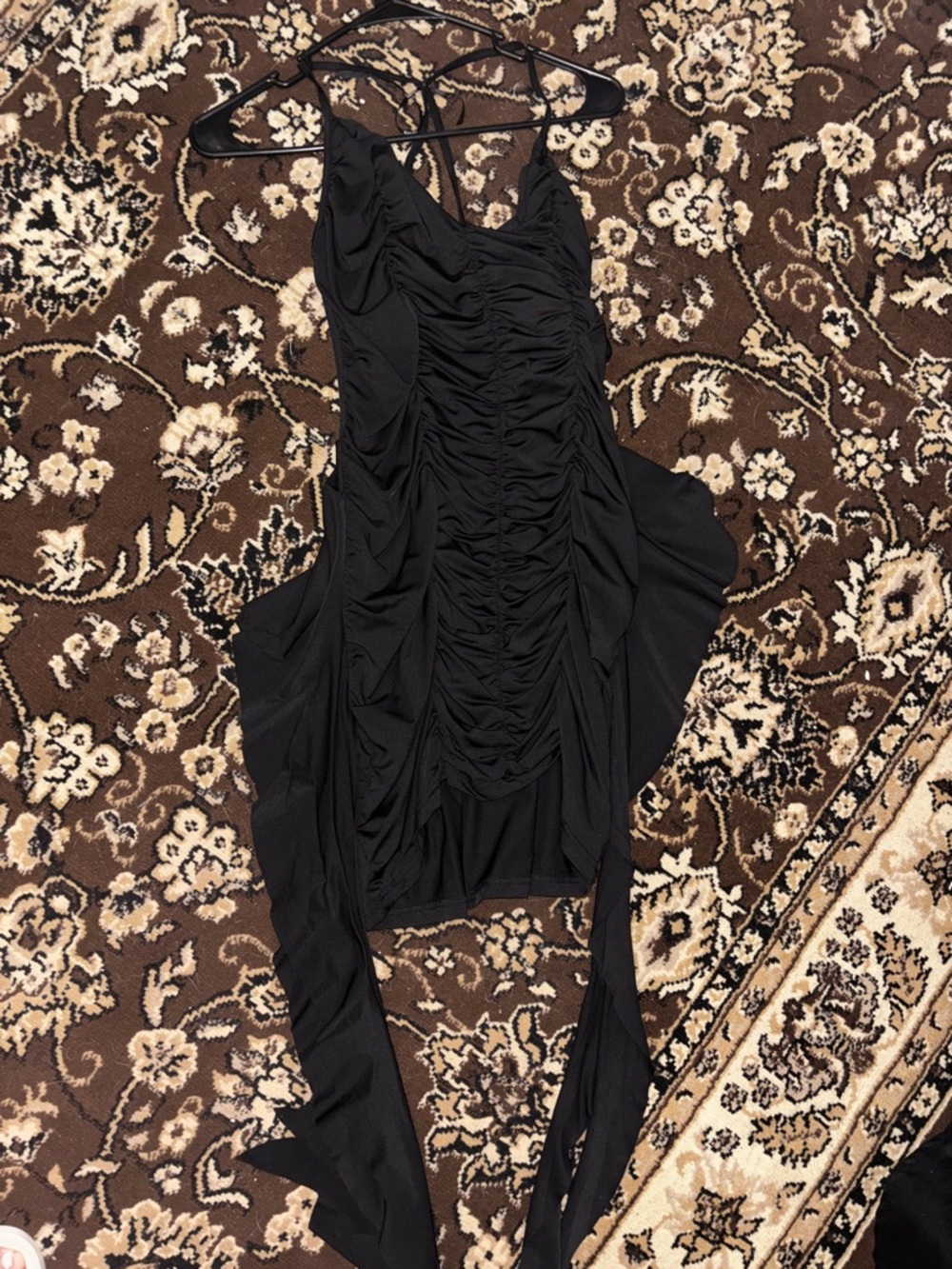 Forever 21 Black Ruched Mini Dress